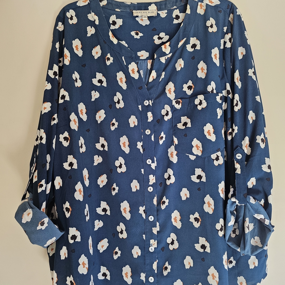 Floral Blue Women's Top